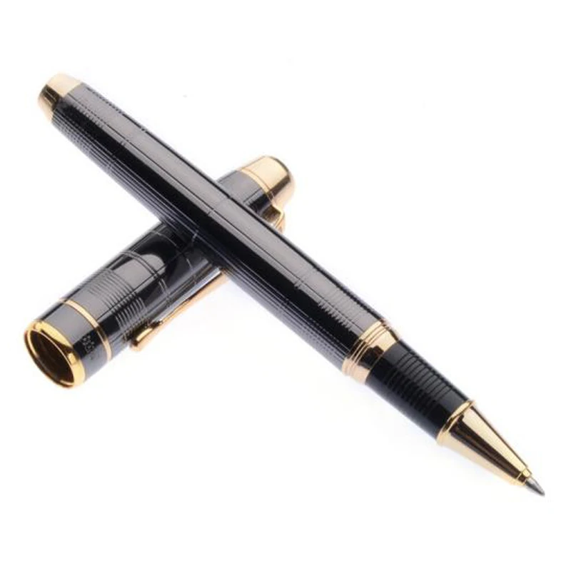 Hero 953 Classic Gray Tiny Squares Barrel Refillable Roller Ball Pen Gold Trim Office School Writing W/Gift Box Accessory