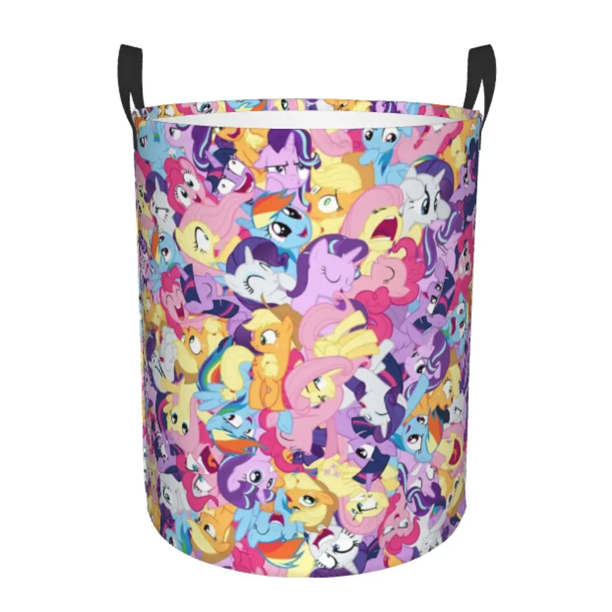 

Round Single-Layer Laundry Hamper My Little Pony Lightweight and Durable Dirty Clothes Basket with Breathable Design for Home