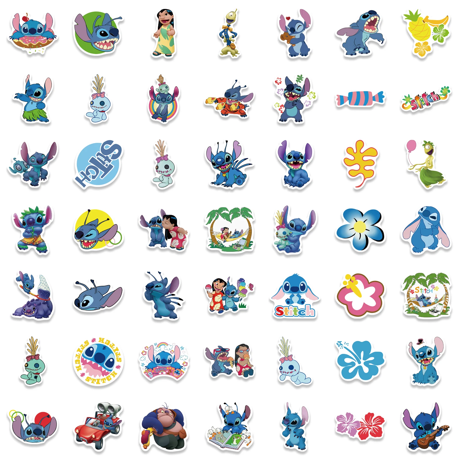 10/50/100pcs  Cute Cartoon Lilo Stitch Graffiti Stickers Decal Skateboard Laptop Motorcycle Luggage Waterproof Kid Sticker Toy