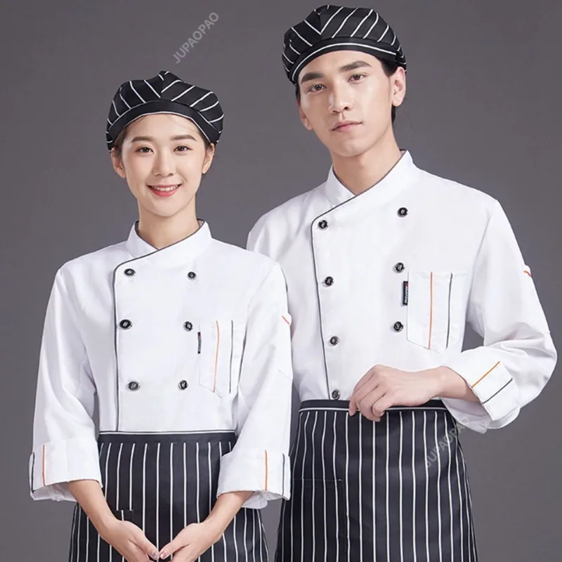 Unisex Double Breasted Chef Jacket, Roupas de cozinha, Hotel Chef Uniform, Padaria Food Service Cook, Camisa de manga curta, Roupas respiráveis, Novo