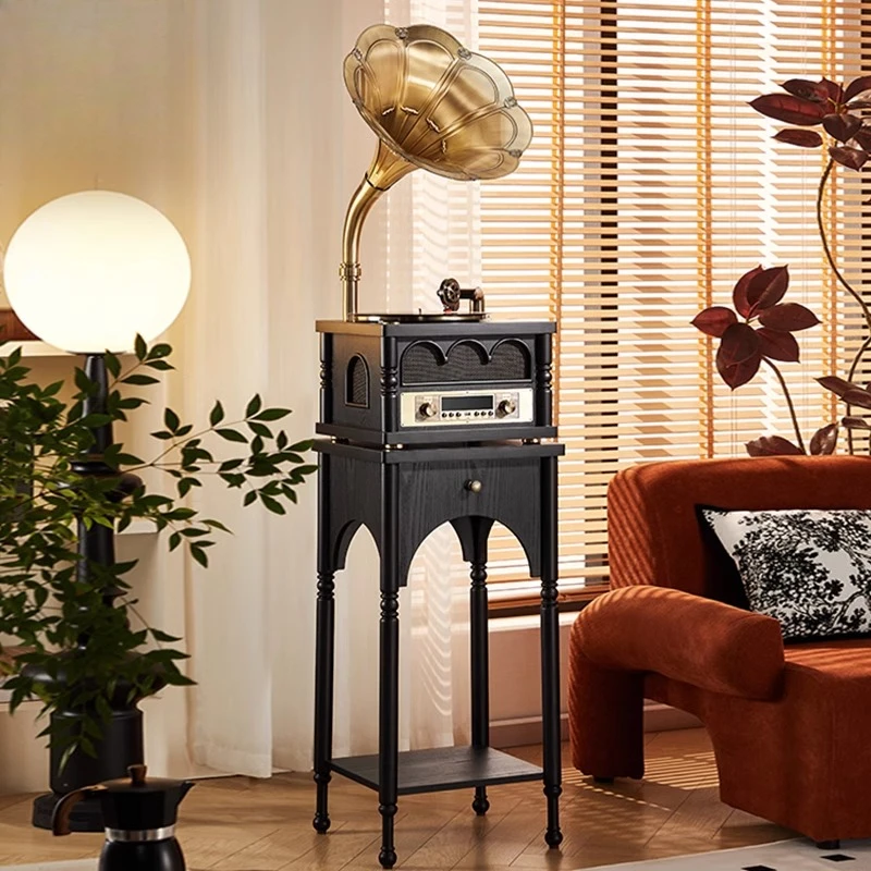 

Retro phonograph living room home vinyl record player bluetooth audio ornament