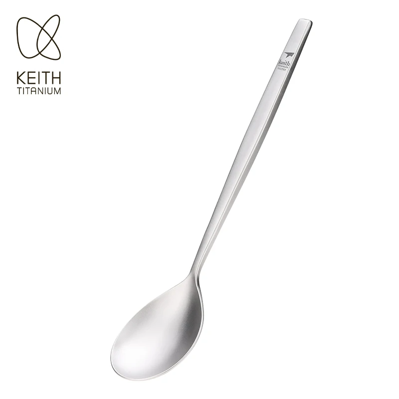 

Keith Ultralight Titanium Long Handle Spoon Portable Eco-Friendly Cutlery for Outdoor Adventures Camping Travel Hiking Picnic