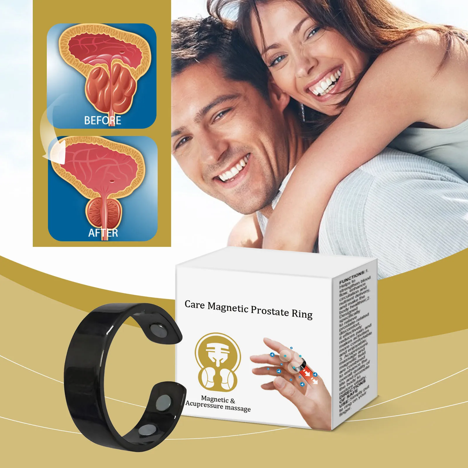 Prostate Ring Soothes Improves Circulation Magnetic Therapy Ring Enhances Function And Promotes Health Health Ring