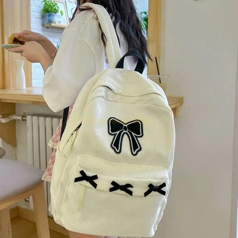 X90d Schülern School Rucksack Frauen große Kapazität Rucksack süßer Bowknot Rucksacks ästhetischer Rucksack Reise -Rucksack
