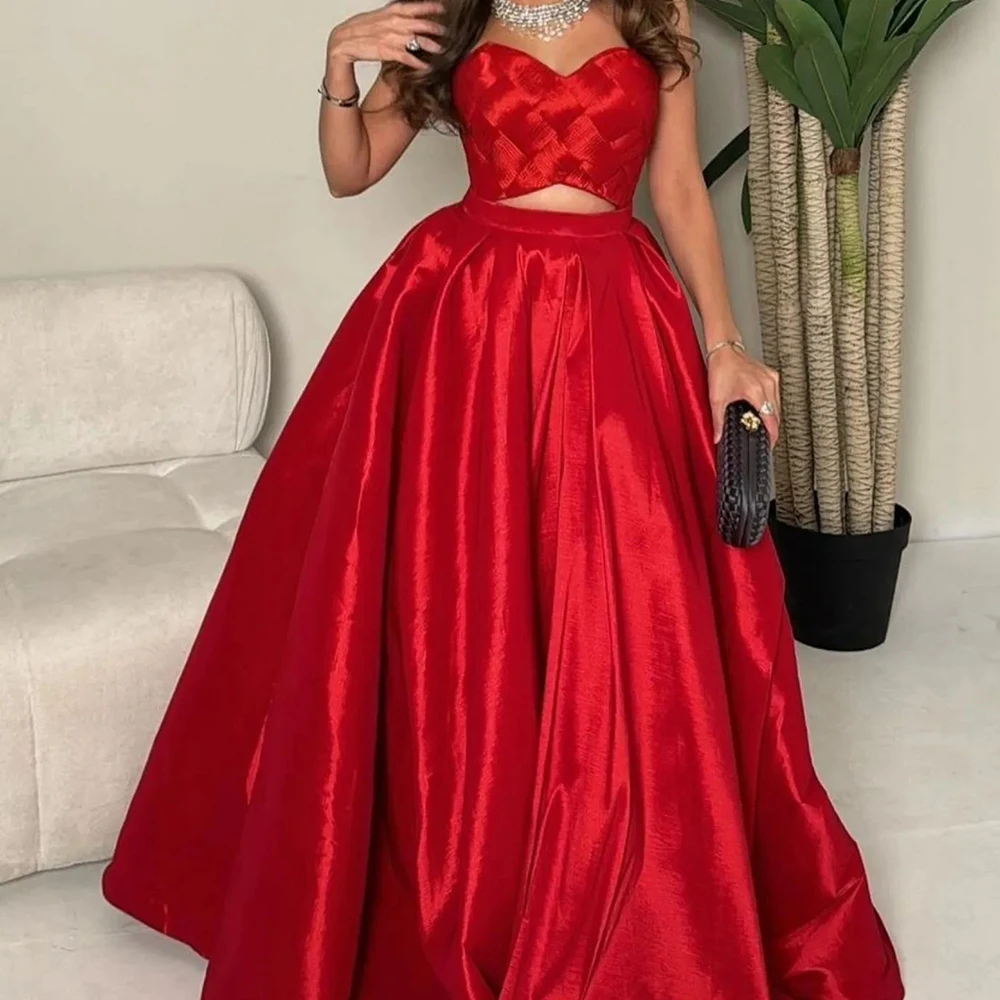 

Strapless Sleeveless A-Line Satin Floor Length Backless Solid Color Exquisite Evening Dress Custom Size For Formal Occasion 2024