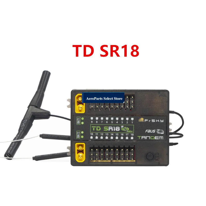 AeroPartsFrsky TD SR18 Tandem  Dual-band Receiver 2.4Ghz / 900Mhz Built-in Advanced Stabilization Functions / Black-Box