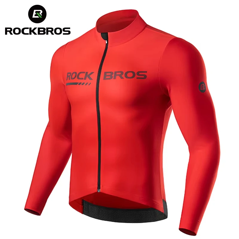 ROCKBROS Fahrradjacken für Herren und Damen, Winter, warm, Fahrradtrikots, Thermo-Fleece, Sport, MTB, Rennrad, lange Ärmel, Fahrrad-Top-Mantel