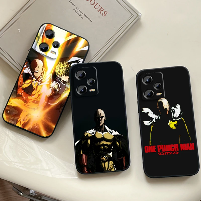 

One Anime Punch Man For Xiaomi Redmi Note 13 12R 12 12S Turbo 11 11T 11S 10 10S Pro Plus 5G Black Cover Phone Case