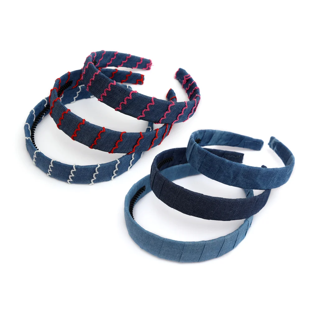 Mode Denim Bogen Haarband Haars chleife Haarschmuck elegantes Haar Scruchy Stirnband Bogen Clip