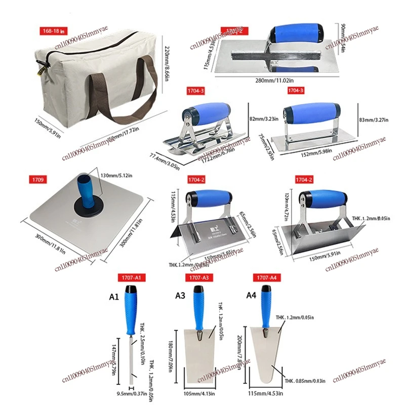 Tile Tile, Brick Knife, Putty Scraping, Ash Plaster, Yin and Yang Angle Puller, Construction Cement Tray Tool Storage Bag