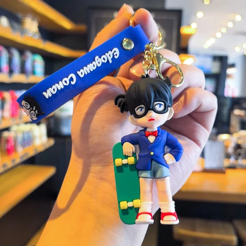Nuovo creativo cartone animato detective Conan portachiavi bambola in PVC ciondolo portachiavi coppia zaino ciondolo piccolo regalo portachiavi per auto