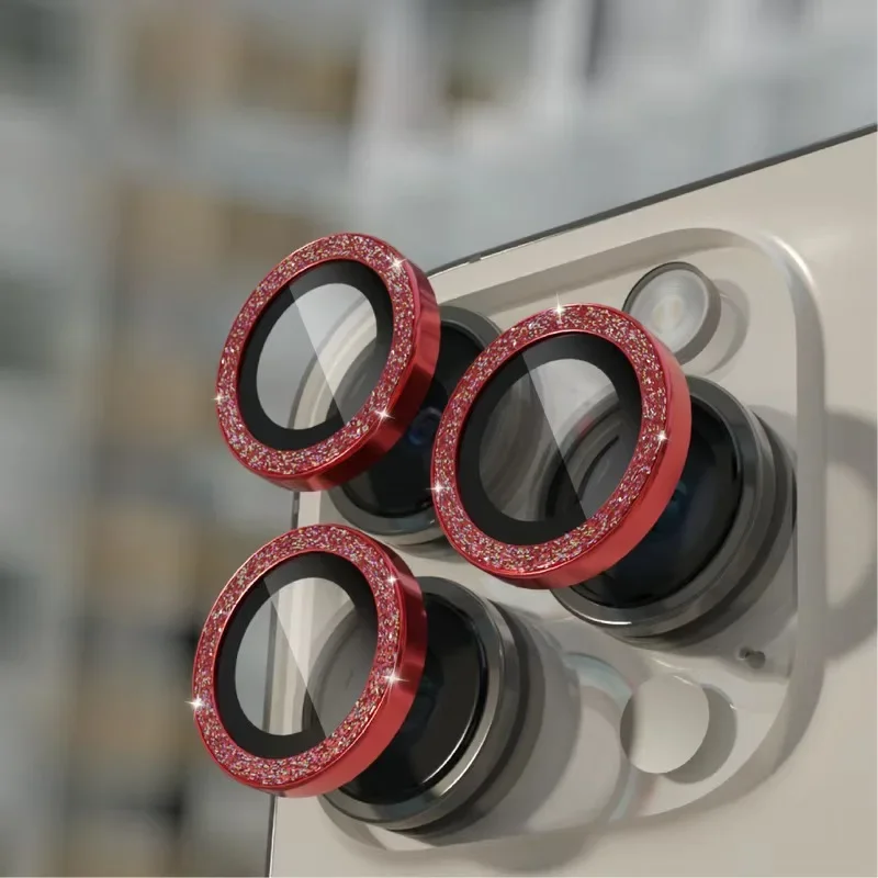 2-3Pcs Diamond Camera Lens Protector Film For IPhone 17 16 15 14 Pro Max Metal Lens Ring Protection Film For IPhone 14 15 Plus