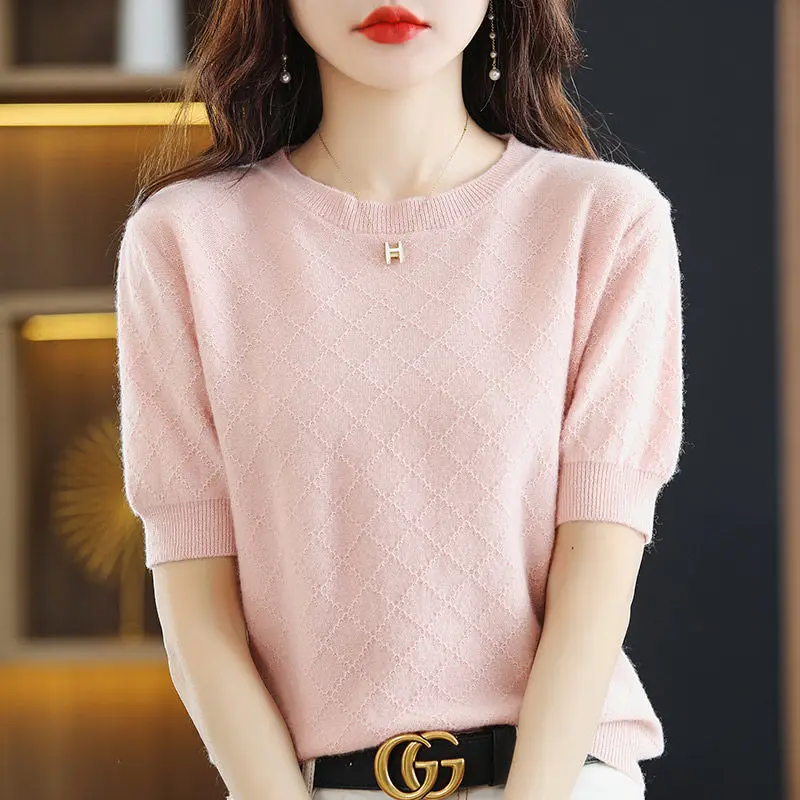 Fashion O-Neck Solid Color Korean Blouse Women\'s Clothing 2023 Spring New Loose Casual Pullovers Tops Commute Shirt