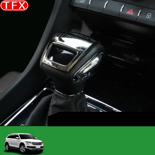Dla Skoda Kodiaq 2017-2020 stylizacja samochodu gałka zmiany biegów pokrywa Shift naklejka ozdoby ze stali nierdzewnej modyfikowane akcesoria