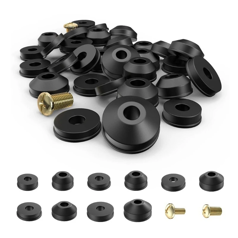 Comprehensive 58PCS Rubber Washer Set for Faucets Includes Flat and Types with Sturdy Fixing Screws Performances KXRE