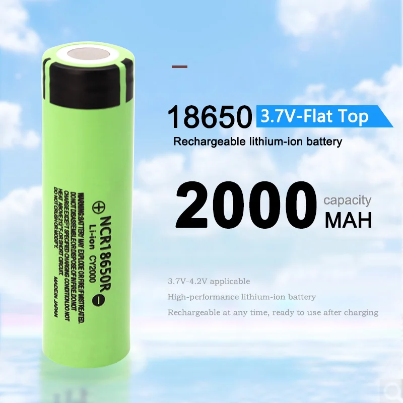 18650-BATTERY 100% New Original Ncr18650r 3.7 V 2000 mAh 18650 Rechargeable Lithium Batteries For Flashlight Toy Headlamp