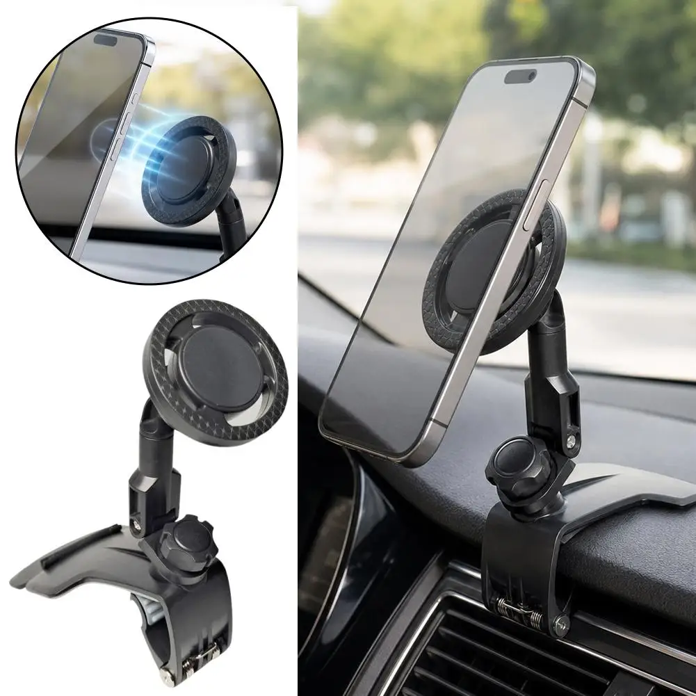 Universal Magnetic Car Phone Holder Dashboard Clip Mount 360 Rotation Adjustable Cell Phone Stand for Car