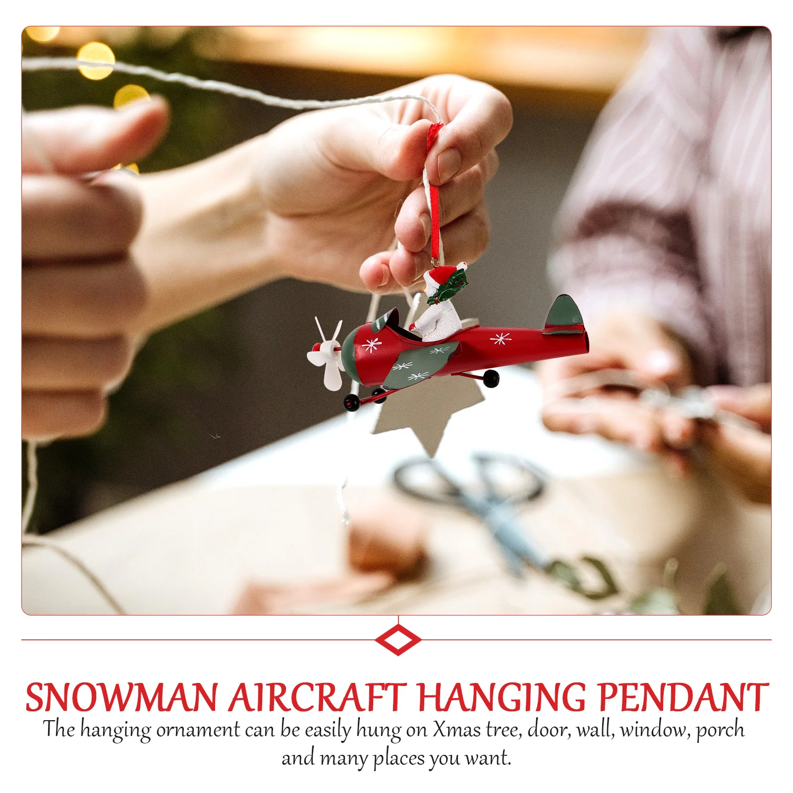 

Christmas Decoration Hanging Ornaments Xmas Tree Pendants Holiday Home Party Decor Snowman Airplane Design Scene Layout