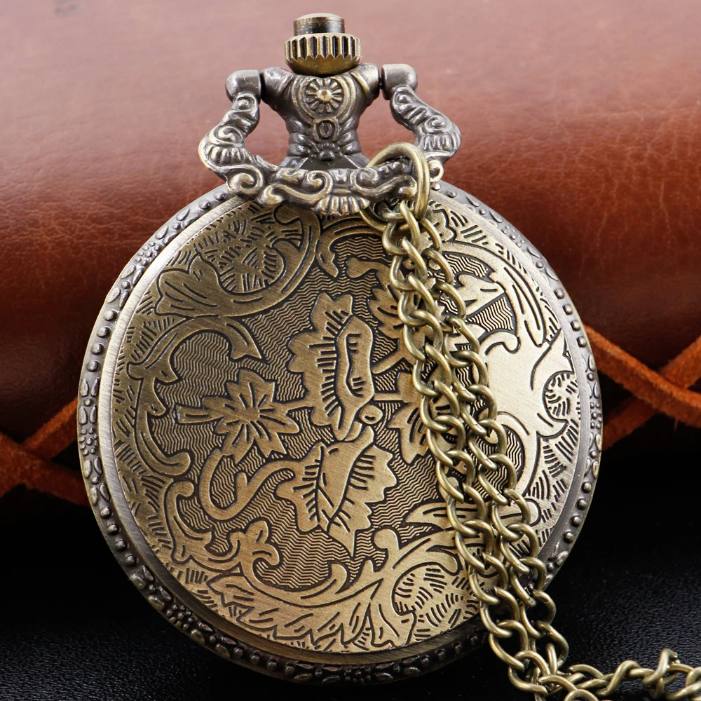 Bronze Quartz Pocket Watch para homens e crianças, Anime Death Comes, Cadeia Fob, Relógio de Bronze, Melhor Presente de Férias