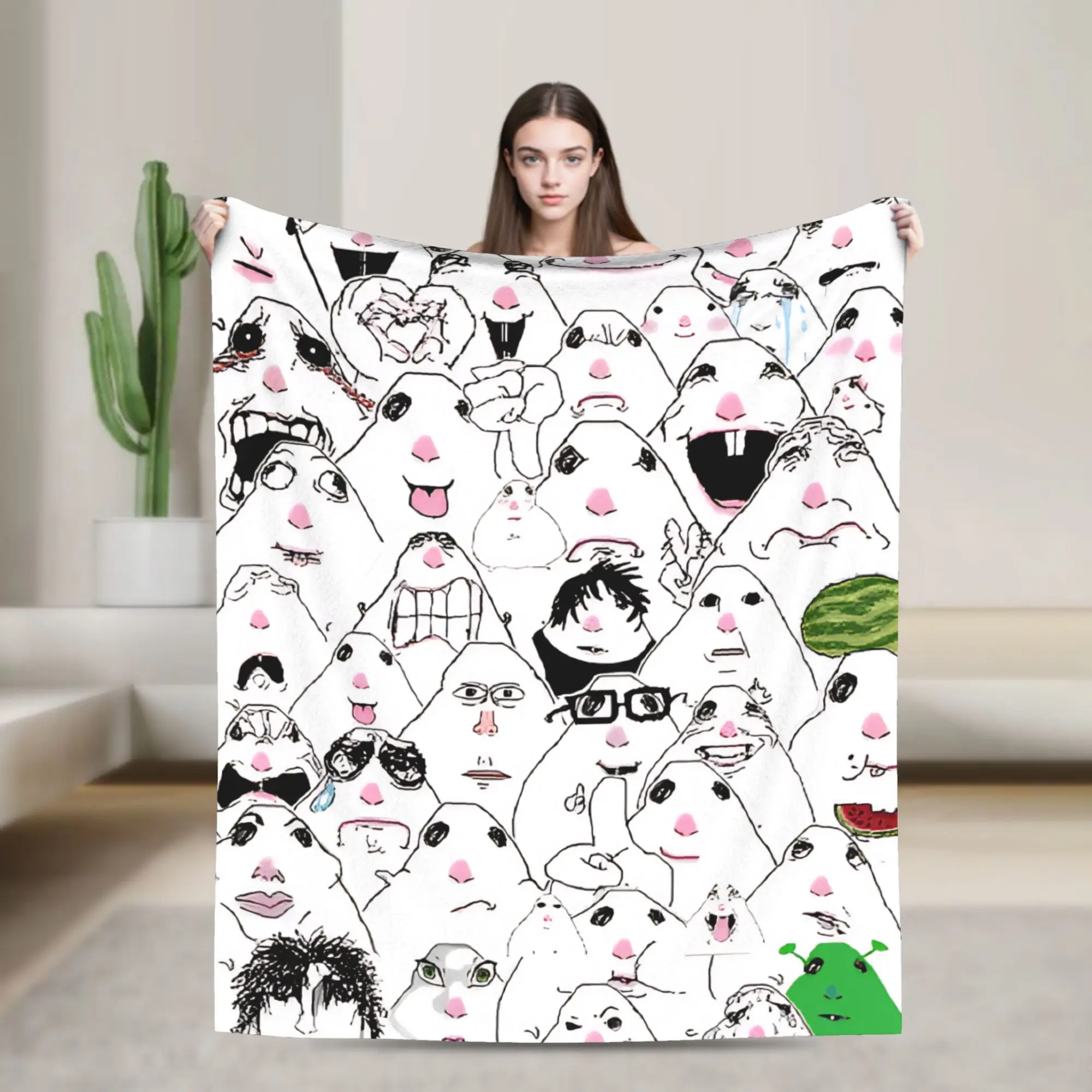 New Arrival Hamster Caveman Blankets Soft Velvet  Cozy Throw Blanket Machine Washable