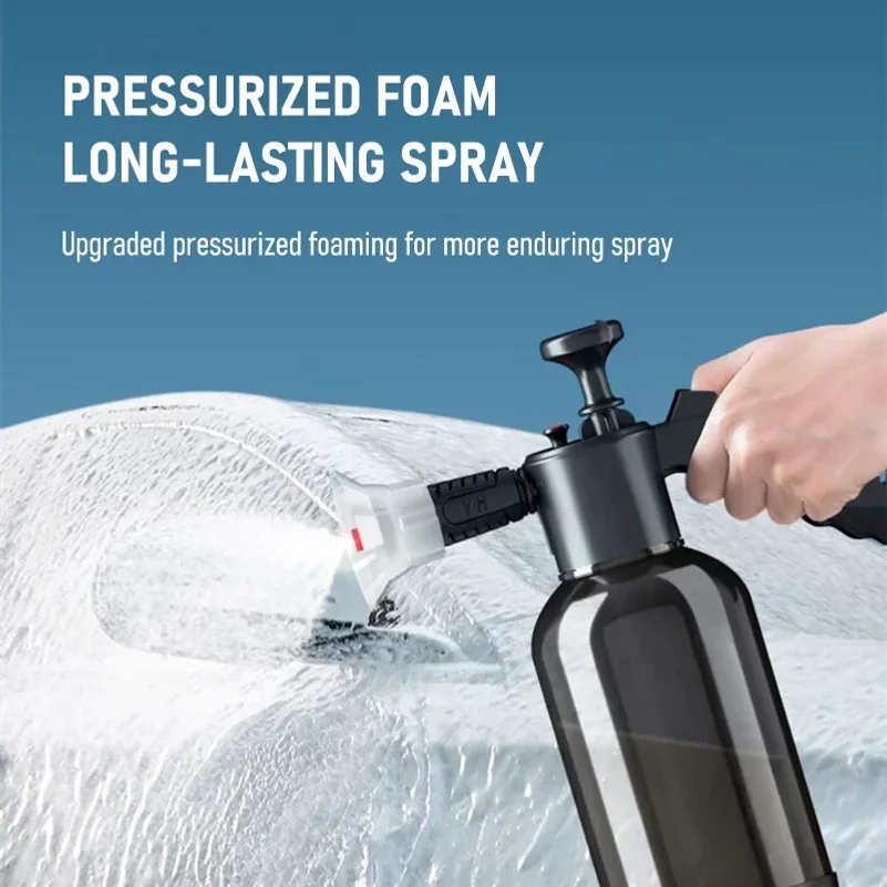 2L Handheld Foam Sprayer for Car High Pressure Hand Pump Transparent Foam Wash Spray Bottle Automobile Cleaning Tool
