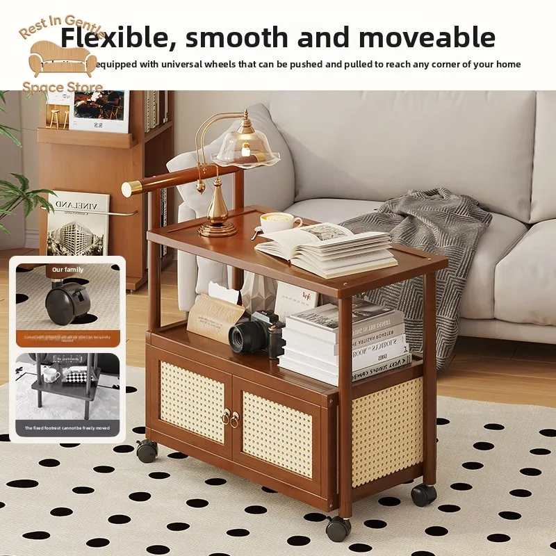 Medieval style trolley mobile sofa side few living room 2025 new sofa side cabinet light luxury high-end corner few