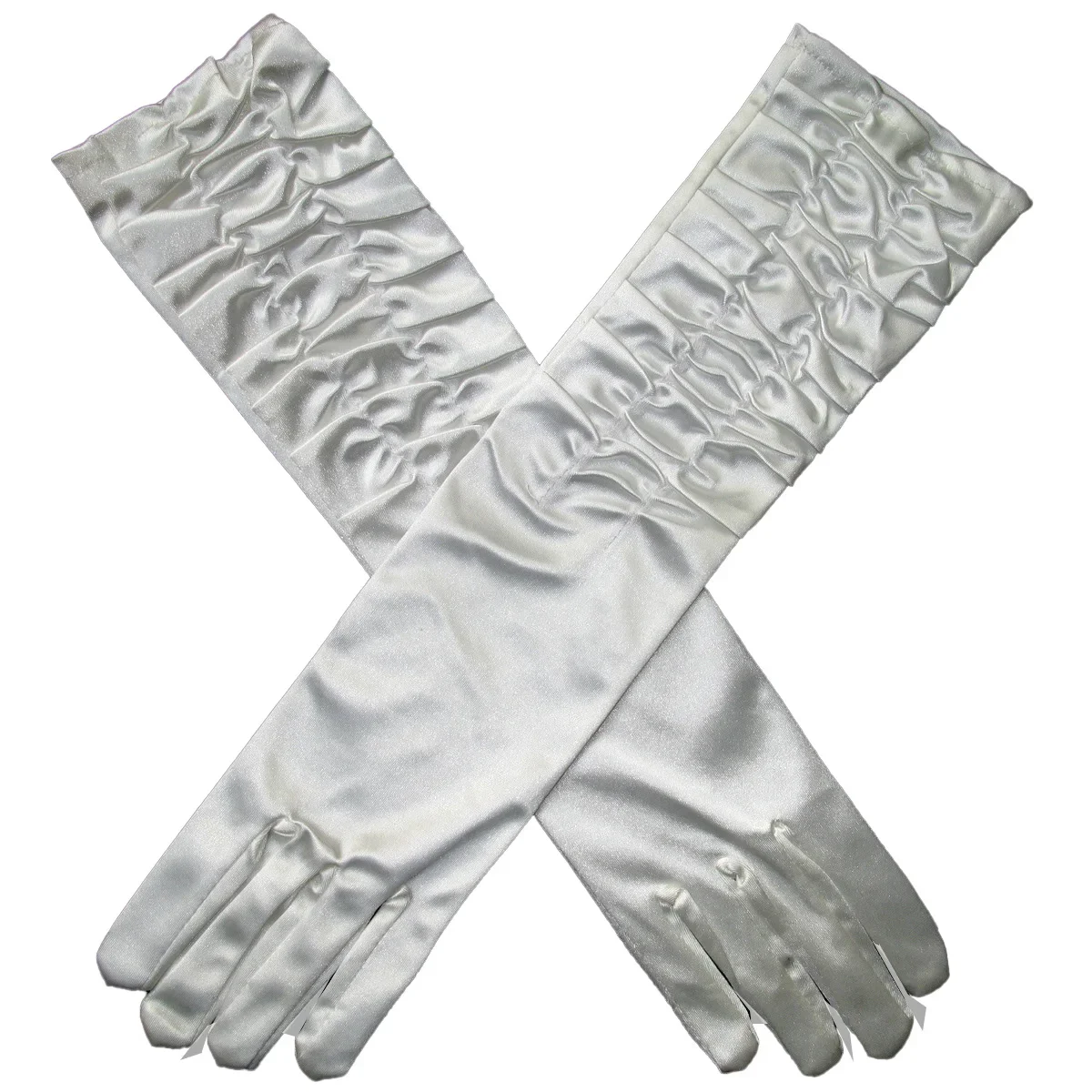 قفازات الكوع للنساء، قفازات طويلة من الساتان لحفلات الأوبرا قابلة للتمدد للبالغين، طول الكوع