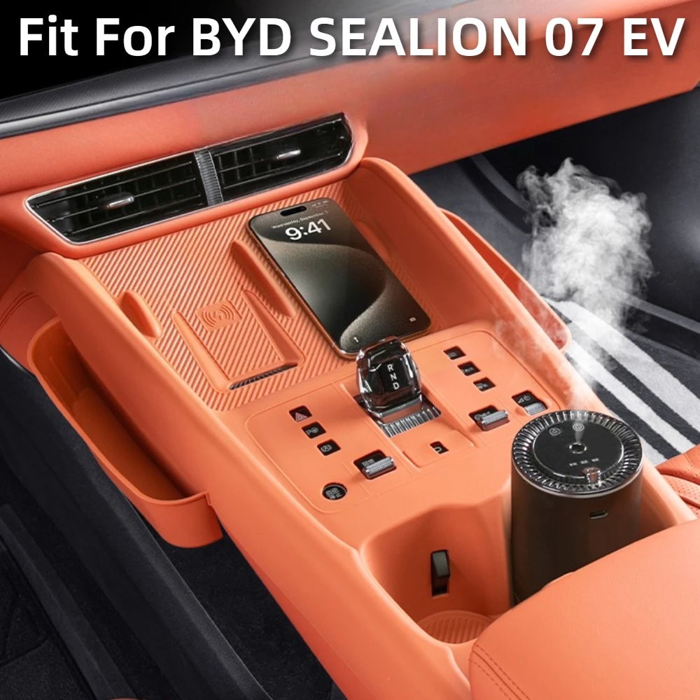 Fit For BYD SEALION 07 EV Full-Cover Silicone Pad for Center Console Buttons Anti-Scratch Car Modification Protector