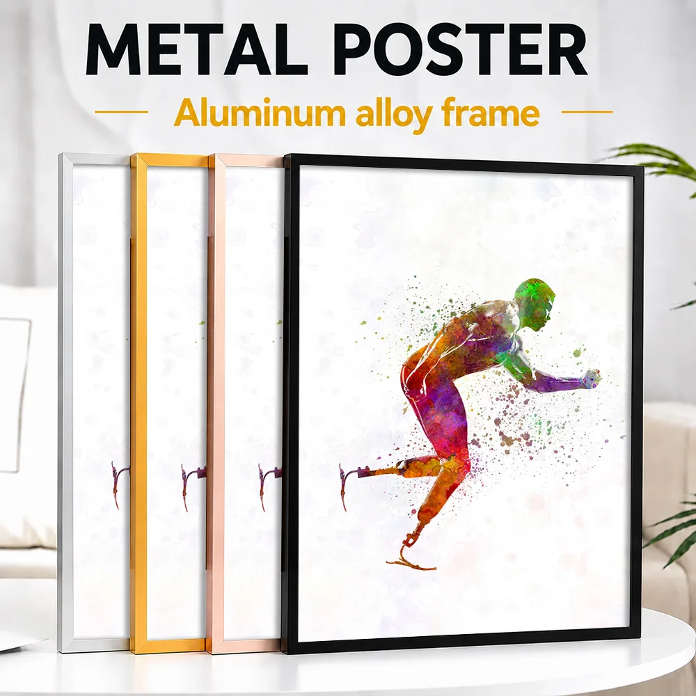 Paralympic Athlete Framed Aluminum Metal Poster Customized Photo Minimalist Sport Style Wall Art For Bedroom Unique Coach Gift