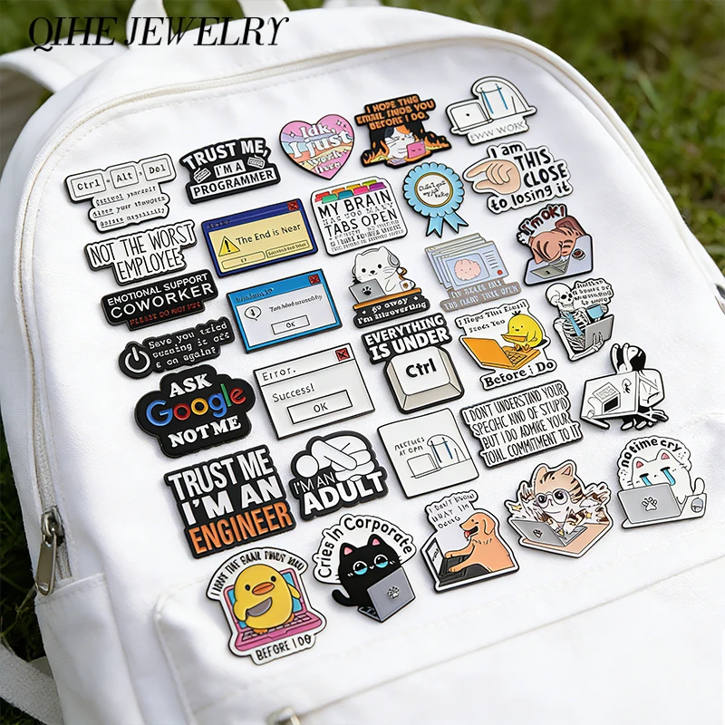 

Another 8 Hour Of Pretending To Work Enamel Pin Humor Office Work Quotes I'm OK Work Cat Brooch Lapel Badge Jewelry Friends Gift