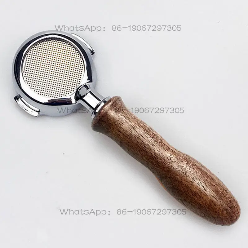 Suitable for Semi-automatic Coffee Machine Bottomless Handle Copper Core Chrome-plated Filter Black Walnut
