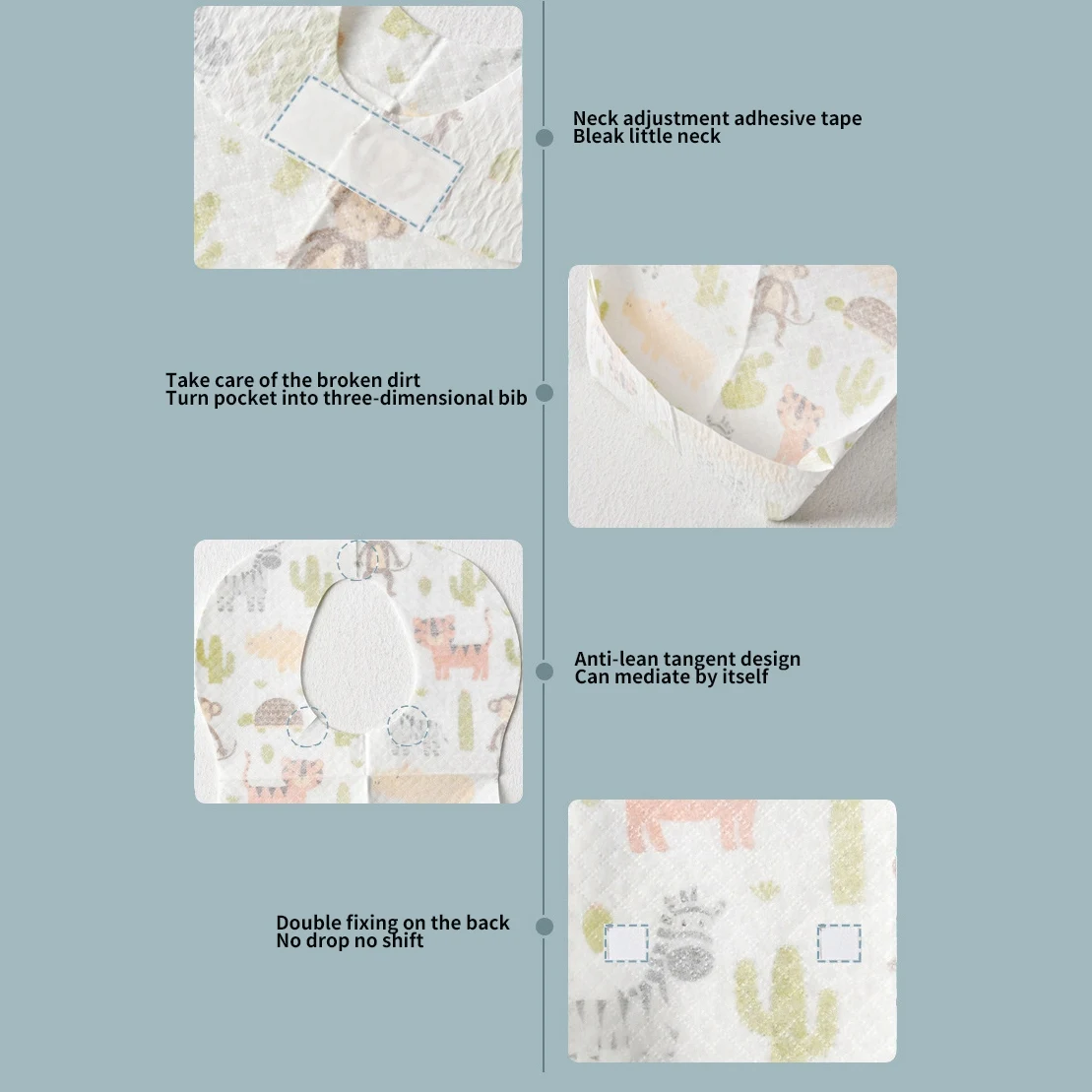 Baby Apron 10 Pcs Baby Disposable Bibs Non-Woven Fabric Baby Toddler Bibs Feeding Saliva Apron Paper Bibs Portable Bibs