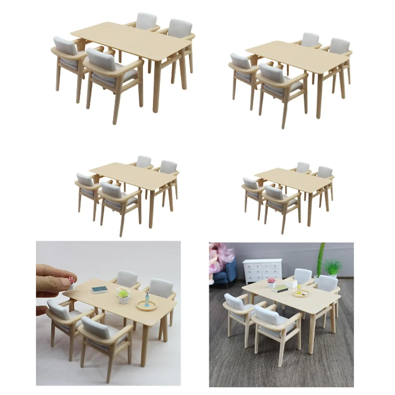 Mini tavolo per casa delle bambole, sedia, mobili in miniatura, regalo, scena di vita, decorazione, simulazione