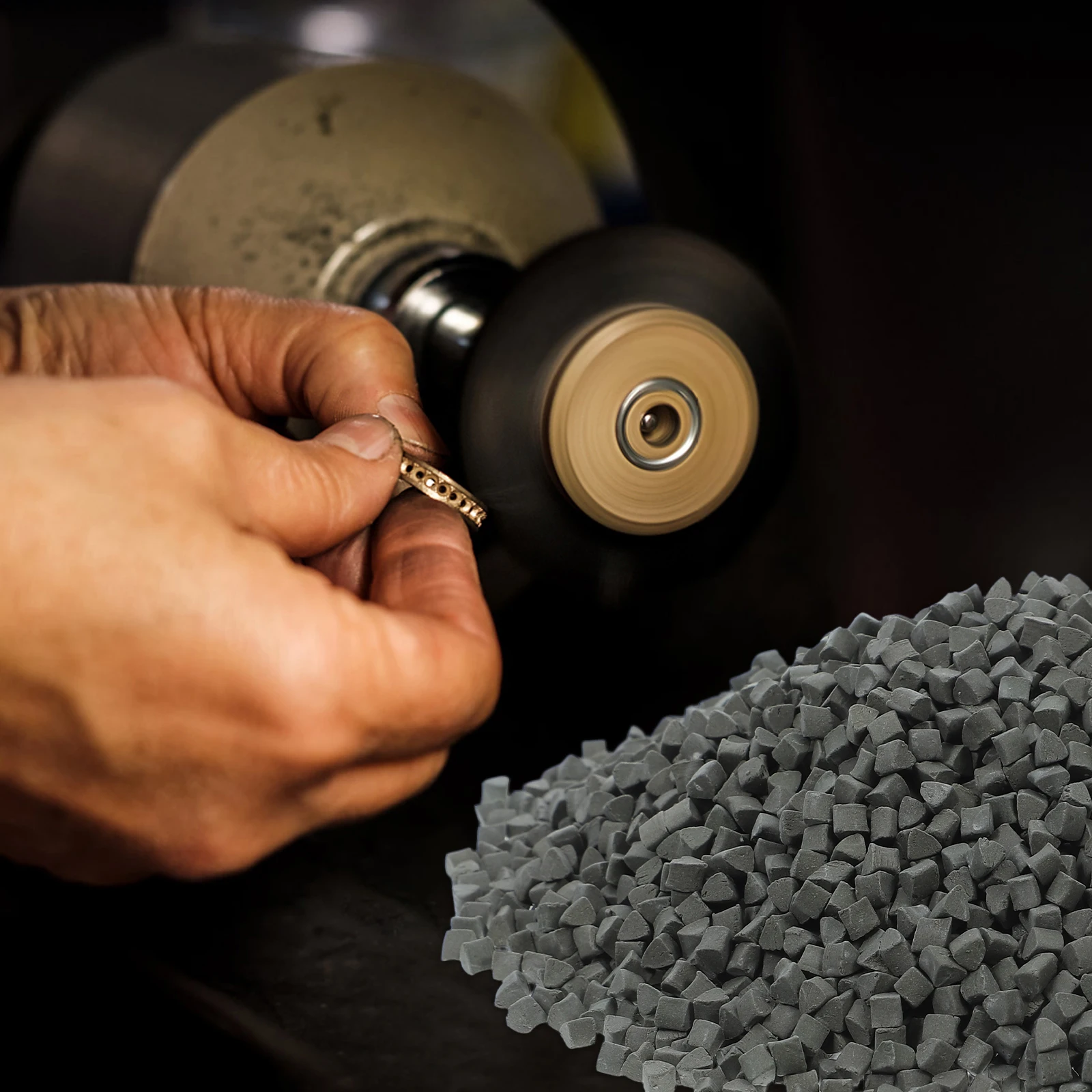 

500g Jewelry Polishing Machine Abrasive Triangular Media Buffing Tumbling Media Rock Tumbling Kit Polishing Machine Abrasive