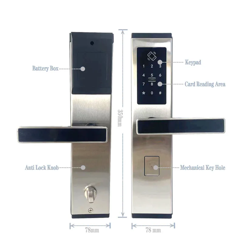 TTlock TThotel App Security Electronic Password Smart Door Lock Digital Code Keypad Hotel Apartment Residential Airbnb