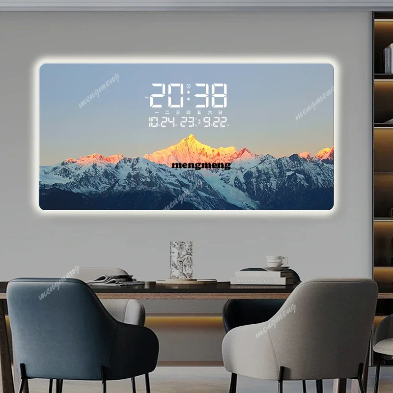 Premium Glows Wall Clock Date Temperature Nordic Digital Decoration Wall Clock Bedroom Large Horloges Murales Living Room Decor