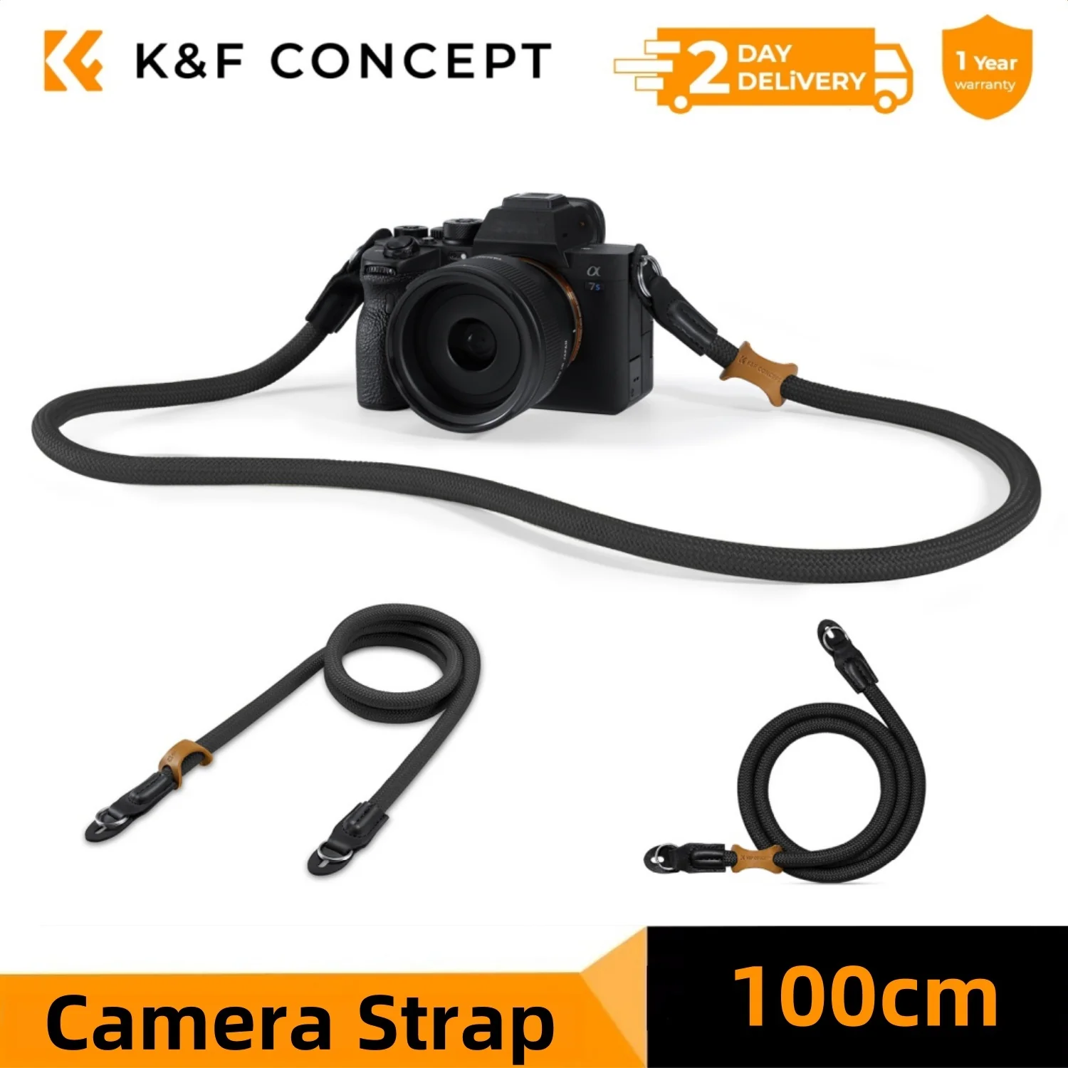 

K&F Concept Camera Neck Strap 100cm Nylon Round Neck Shoulder Camera Sling Strap For Canon Sony DSLR SLR Mirrorless Camera Rope