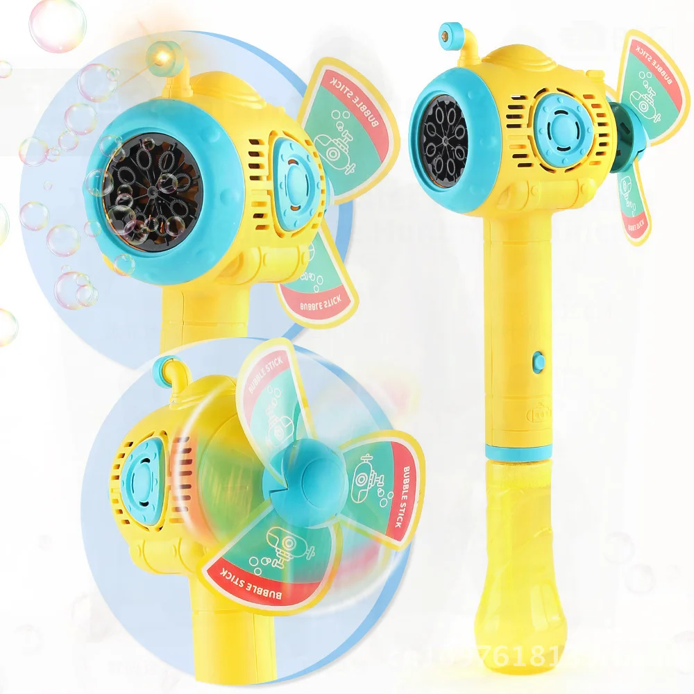 Handheld automatisch bellenpistool met acht gaten voor kinderen, speelgoed, elektrische onderzeeër, bellenstok, zomerplezier, speeltijd, plastic toverstaf