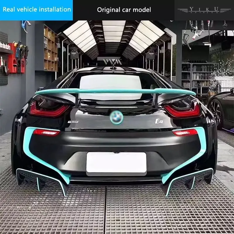 High quality carbon fiber front lip rear lip side skirt rear spoiler suitable for BMW I8 modified T carbon fiber kit