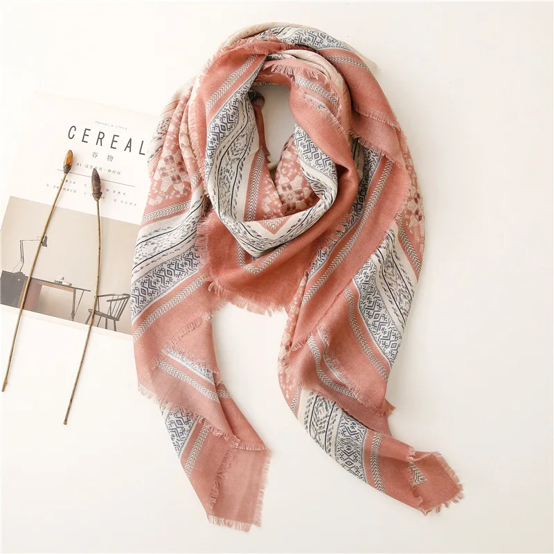 

135*135Cm New Square Scarf Twill Cotton Linen Women Head Shawls Wraps Luxury Hair Tree Print Neck Scarves Hijab Bandana Pashmina