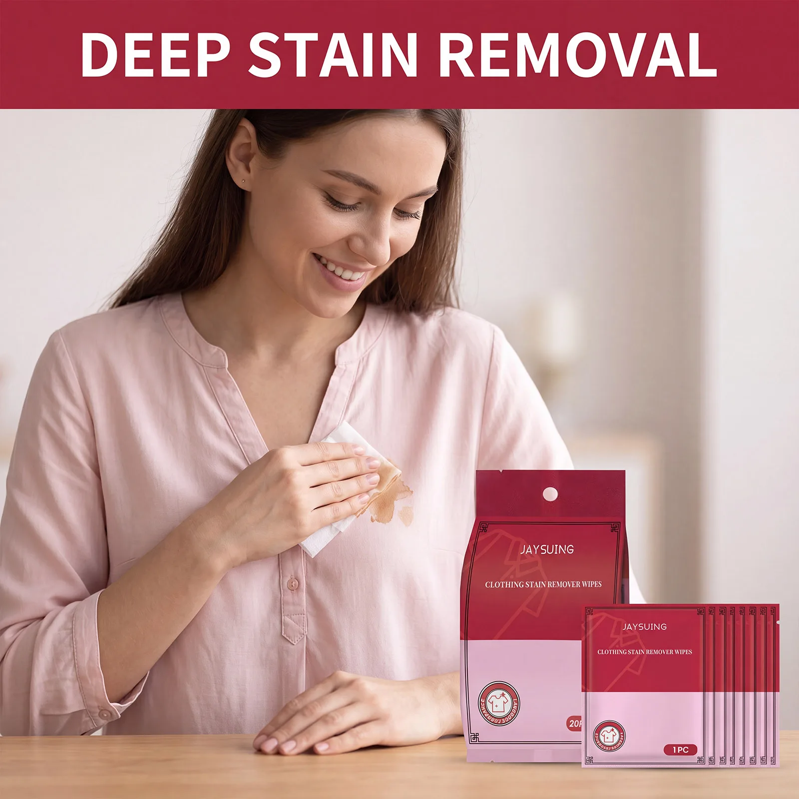 Clothes Stain Remover Wipes Instant Deep Cleaning Color Safe Fabric Care Portable Travel Oil Grease Dirt Spot Cleaner Sheets