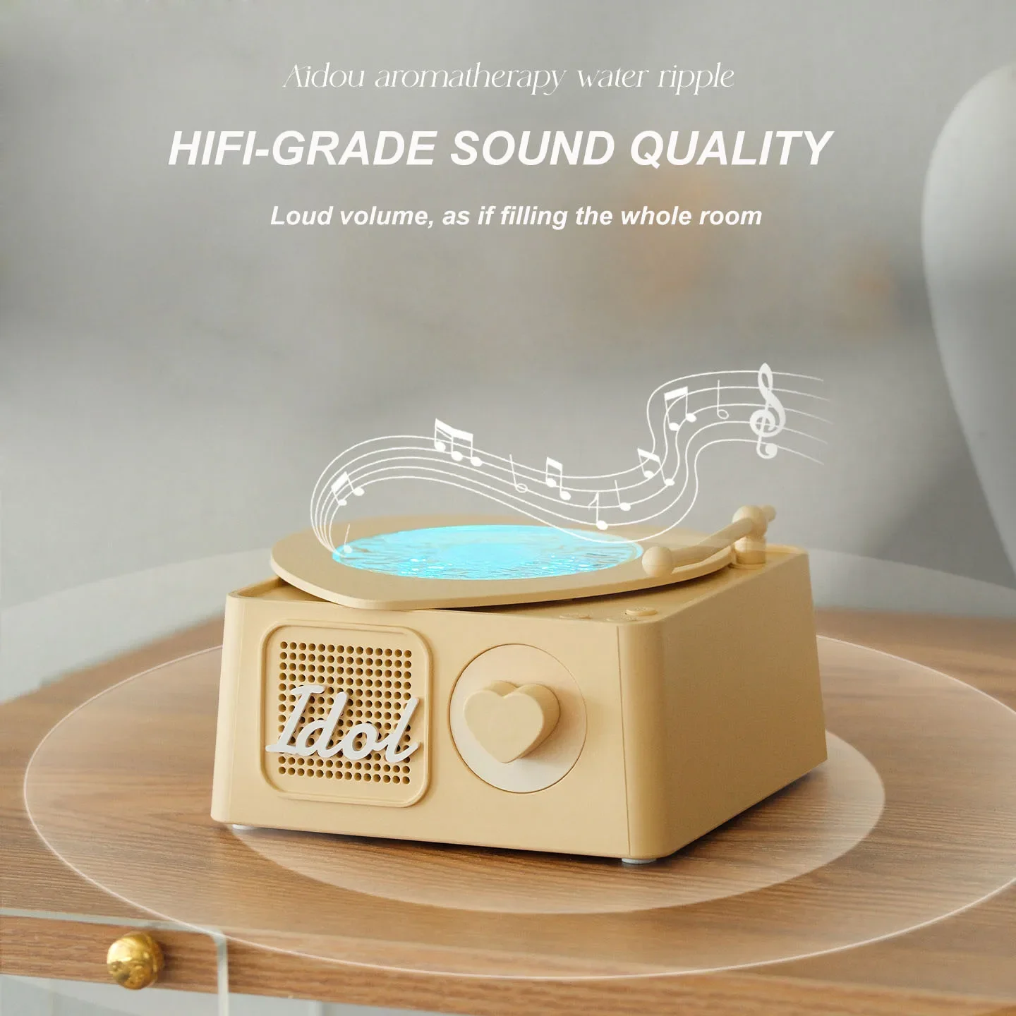المحمولة موجة ضوء الإسقاط سمّاعات بلوتوث الضوضاء البيضاء RGB مصباح لتهيئة الجو Hifi نظام الصوت اللاسلكية TF بطاقة AUX لاعب