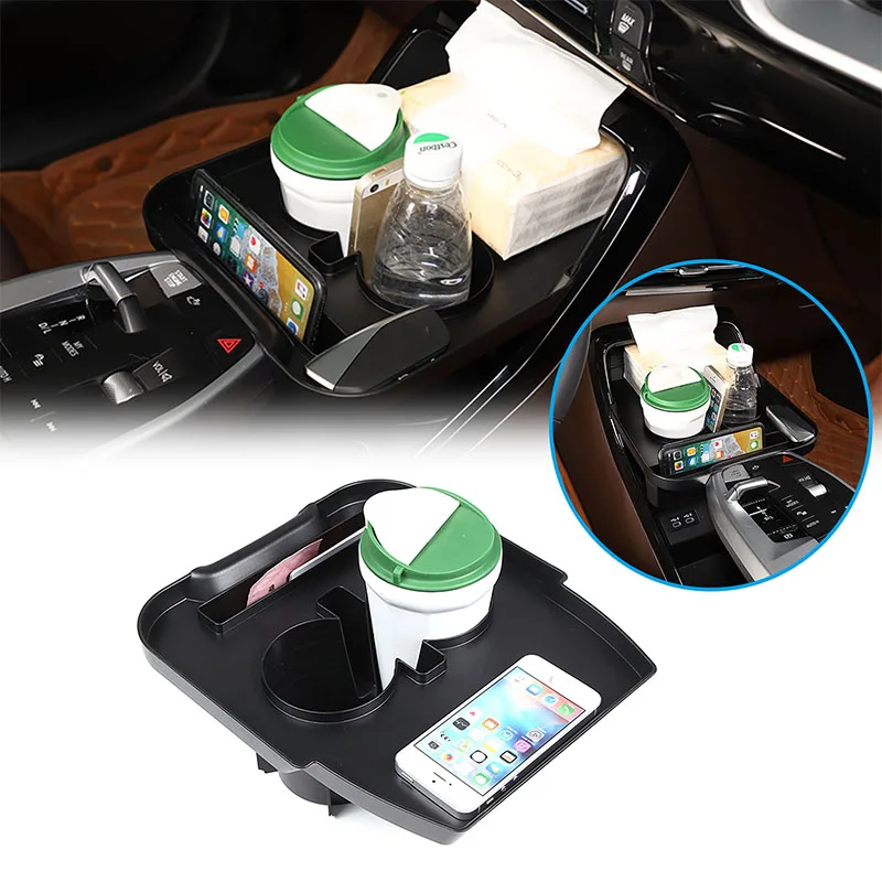 

For BMW iX1 X1 U10 U11 2023-24 ABS black car central control water cup holder mobile phone tray storage box car accessories LHD