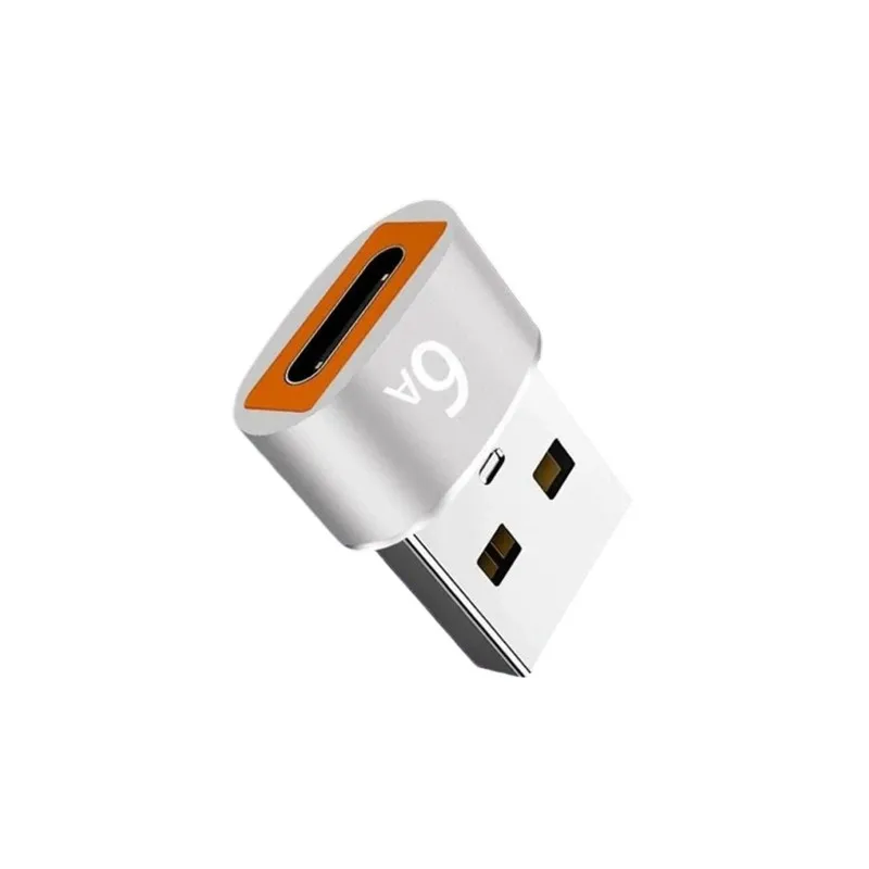 A37T-USB Type-C Adapter Cable - Silver, 20Mm, Male To Female, Perfect For Charging And Data Transfer