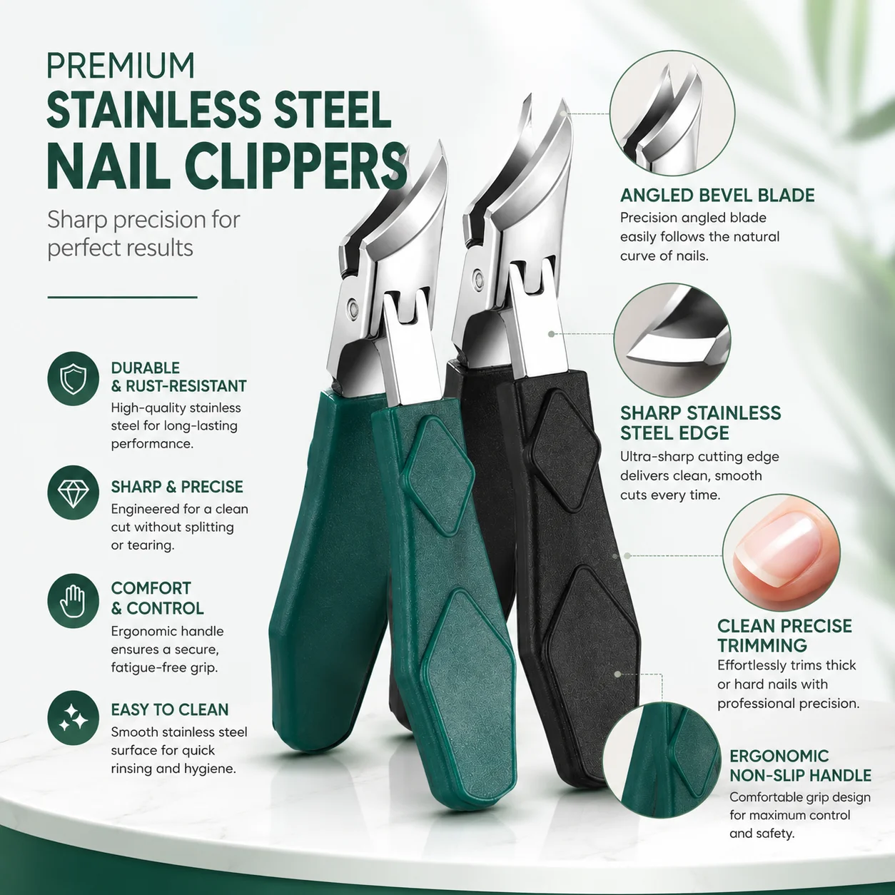 1 Stück Hochleistungs-Nagelknipser für Podologen, Edelstahl mit breiter Klinge, scharfer Clipper für dicke eingewachsene Zehennägel, professionell für Erwachsene