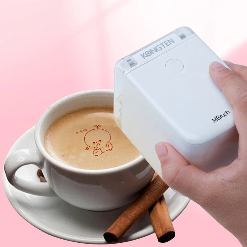 Top Mini Handheld Mbrush Food Printer Portable Inkjet Pen Print Custom DIY Coffee Printing Food Printer with Edible Food Ink