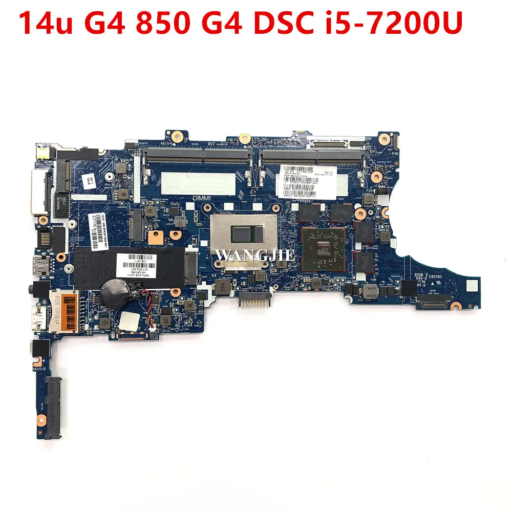 

For HP EliteBook 850 G4 840 G4 Laptop Motherboard HSN-I02C 917502-601 917502-001 With i5-7200U CPU 216-0868010 GPU 6050A2854301