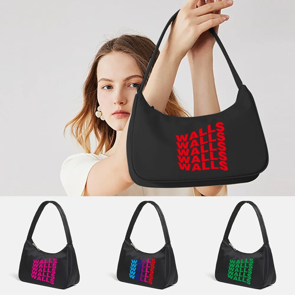 Women Premium Underarm Bags  Fashion Casual Clutches Shoulder Bag  Handbag  Retro Female Cosmetic Bag All-match Walls Print