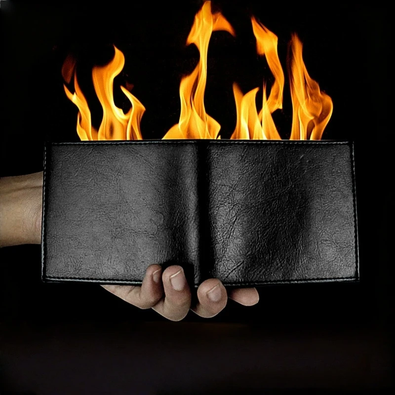 

Fire Wallet Magic Flame Big Fire Wallets Open Flame Lighters Smoking Accessories Men's Gift