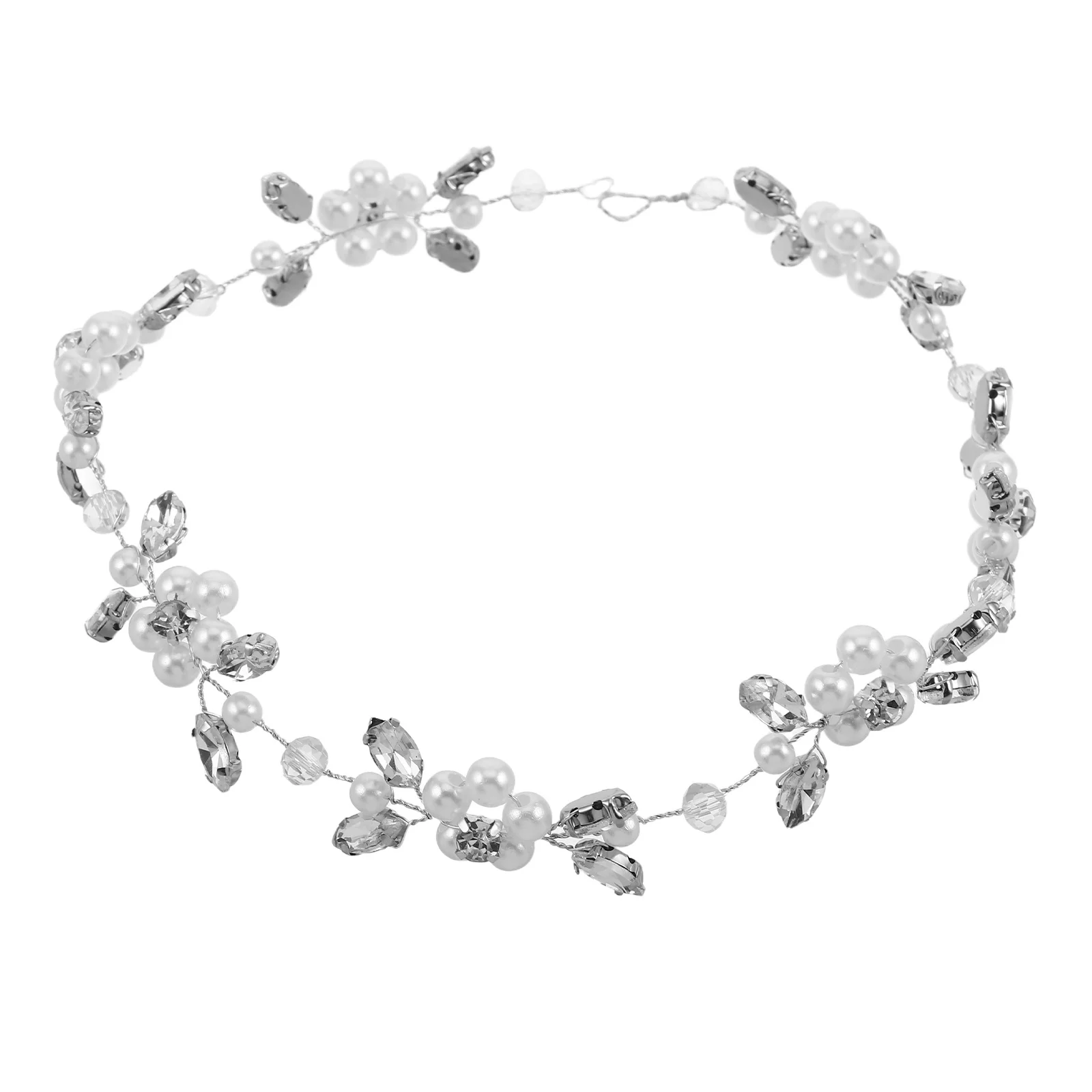 

Bridal Pearl Hair Vine Soft Flexible Chain Rhinestone Headpiece Wedding Hair Accessories for Brides Elegant Style